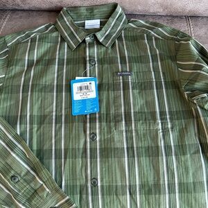 Columbia Olive and Gray Long Sleeve Shirt